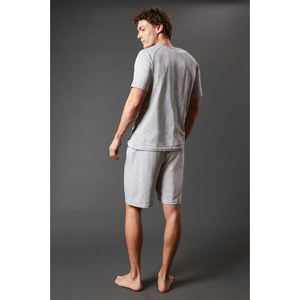 Men's Comfortable Breathable 2-Piece Set <b>Ice</b> Silk Moving <b>Ring</b> Flower Jacket Color Block Twill Flower Shorts Generational T-Shirt - Product Image 3