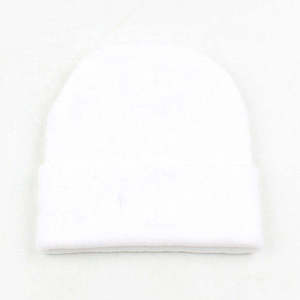 Unisex Solid Color Beanie Hat 100% Acrylic <b>Winter</b> Warm <b>Cap</b> Casual Style for Adults Black and White Knitted Hat - Product Image 4