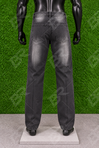 Vaqueros de mezclilla para hombre de talla grande, desgastados, de cintura media, lisos, lavados, de pierna ancha, rectos, de longitud completa, pantalones casuales - Product Image 5