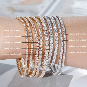 Bracelet en diamant de qualité supérieure, style luxueux, élégant bracelet à maillons carrés pour homme et femme, bijoux tendance hip-hop en provenance d'Inde - Product Image 3