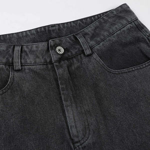 Jean déchiré bleu foncé coupe droite taille mi-haute pour homme, style urbain, collection 2026 - Product Image 6