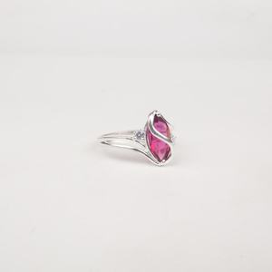 Pink Rubellite Gemstone <b>Ring</b> 925 Sterling Silver Vintage Statement Jewelry Natural Tourmaline for Women Elegant Gift Rhodium - Product Image 2