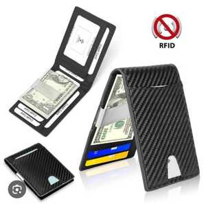 Portefeuille porte-cartes en cuir avec pince à billets, portefeuille compact de style RFID pour hommes, usage quotidien - Product Image 5