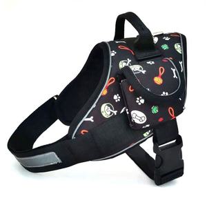 NAVRIT CREATION Cartoon Print <b>Dog</b> <b>Harness</b> Nylon <b>Reflective</b> Medium Buckle Closure Adjustable Vest Sport Style for <b>Dogs</b> - Product Image 1