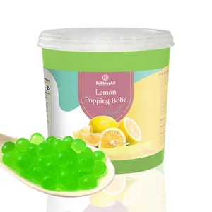 Customized Size Lemon Flavored Popping Boba Milk Tea Ingredients