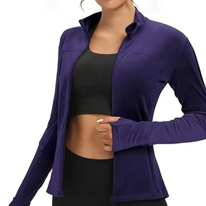 Custom Women Yoga <b>Jacket</b> Top Slim Fit Zipper Gym Fitness Wear Quick Dry <b>Lightweight</b> <b>Running</b> Sportswear Women Yoga <b>Jacket</b> - Product Image 3