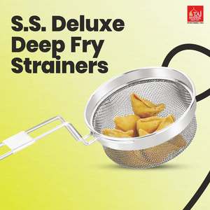 Wholesale S.S Deluxe Deep Fry <b>Strainers</b> Stainless Steel Fry Baskets With Handle Deep Fryer Skimmer for Kitchen - Product Image 2