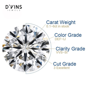 เพชร D'vins Jewels 0.5 กะรัต D VVS-VS รับรองโดย IGI เพชรทรงกลมเจียระไนแบบบริลเลียนท์ที่เพาะเลี้ยงในห้องปฏิบัติการ CVD สำหรับทำเครื่องประดับ - Product Image 6