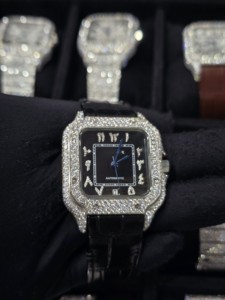 Relojes de Diamantes Moissanite VVS de Fábrica al por Mayor, Marca Árabe, Reloj de Pulsera con Incrustaciones de Diamantes para Regalo, Relojes Passd - Product Image 3