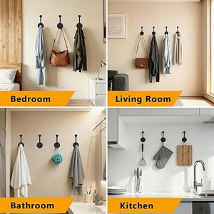 Set di 6 Ganci da Parete Resistenti per Appendere Cappotti e Oggetti - Product Image 2