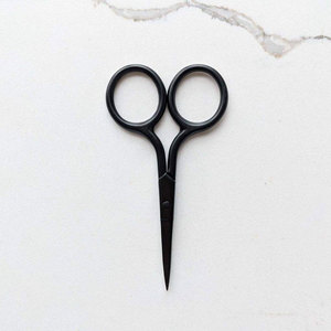 Stainless Steel Matte Black Color Coated Embroidery <b>Scissors</b> with Leather Pouch for Thread Cutting <b>Sewing</b> and Needlework - Product Image 1