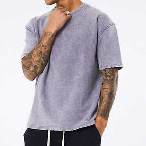 Camiseta Oversize con Cuello Redondo y Lavado Ácido para Hombre, Camiseta de Algodón Grueso - Product Image 5