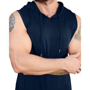 Camiseta sin Mangas Personalizada para Hombre, de Alta Calidad, para Gimnasio, Entrenamiento, Fitness, Estilo Urbano, Tallas Grandes, 100% Algodón Poliéster, MOQ Bajo - Product Image 4