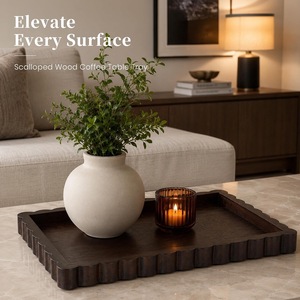 Bandeja de Servir de Madera de Nogal Oscuro de Lujo con Acabado Refinado y Diseño de Frutas para Diwali, Bodas, Hoteles Boutique, Comedor Elegante en Casa - Product Image 2