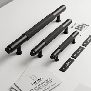 Matte <b>Black</b> Aluminum Cabinet Handles – Modern Drawer Pulls for Kitchen Cabinets, Durable & Corrosion-Resistant - Product Image 1