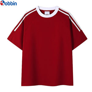 BOBBIN INDUSTRIES Camiseta Personalizada para Hombre, Tallas Grandes, Estilo Urbano, Costuras en Contraste, Franja en el Hombro, Manga Corta, Corte Regular, 100% Algodón - Product Image 2