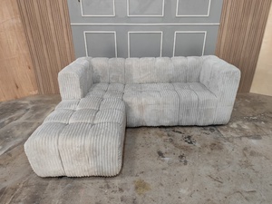 Sofá Seccional Modular de Corduroy Crema Moderno, Tapizado, para Sala de Estar, Muebles de Lujo, Personalizable OEM - Product Image 4