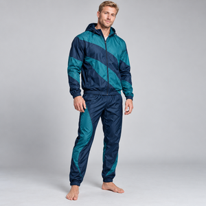 Conjunto Deportivo de Dos Piezas para Hombre, con Capucha, de Nailon, Estilo Casual, de Alta Demanda, Ligero, Transpirable y Ecológico - Product Image 1
