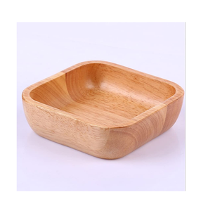 Bol en bois d'acacia massif de forme carrée, décoratif et sculpté, artisanat indien. - Product Image 4