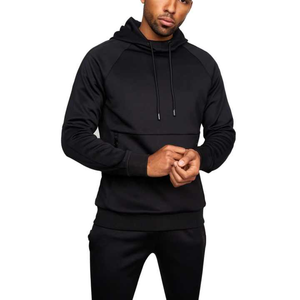 <b>Men's</b> Hooded <b>Sweatshirt</b> <b>Grey</b> Raglan Sleeve Fleece Slim Fit Casual Pullover With Pocket Autumn Wear - Product Image 3