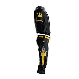 Ensemble uniforme de baseball pour homme noir, jaune, gris, manches courtes, boutons sur le devant, impression sublimée, vêtements respirants en polyester - Product Image 3