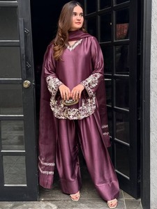 <b>Women</b>’s <b>Kurta</b> Palazzo Dupatta <b>Set</b> With Embroidery Sequance Work <b>For</b> <b>Women</b> Wear In All Occasion Buy Direct From Indian Supplier - Product Image 3
