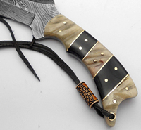 Couteau de chasse multifonctionnel artisanal en acier Damas de qualité industrielle supérieure, manche en bois, pour la chasse et le camping, garantie 3 ans