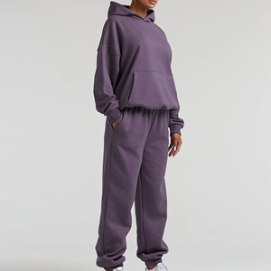 Ensemble de jogging deux pièces pour femme, 100 % coton, couleur unie, coupe oversize, idéal pour l'hiver et les loisirs – Produit fiable - Product Image 4