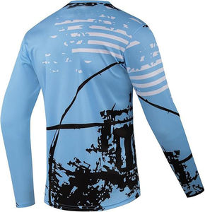 Men's <b>Long</b> <b>Sleeve</b> Motorcycle Jersey <b>Light</b> <b>Blue</b> Sublimation Print Quick Dry Motorcycle Riding Racing Pants Plus Size Summer - Product Image 2