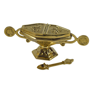 Antique Design Z.HANDICRAFTS Eco-Friendly Indian <b>Incense</b> Brass <b>Incense</b> Burner Gold Theme Natural Fragrance Anti-Odour Indoor - Product Image 2