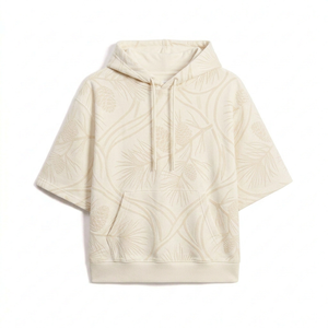 <b>Short</b> <b>Sleeve</b> <b>Hoodies</b> OEM ODM Custom Apparel Manufacturer Lightweight Cotton Hooded Sweatshirt Bulk Supply Private Label Custom - Product Image 1