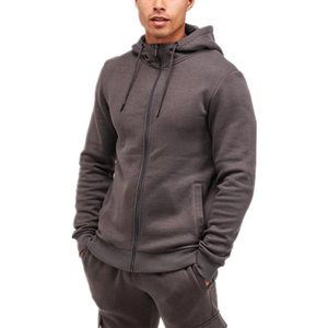 Men's Autumn Tracksuit Set Full-<b>Zip</b> <b>Hooded</b> Sweatshirt With Side Pockets Cargo Joggers Solid Color Casual Wear Regular Fit - Product Image 2