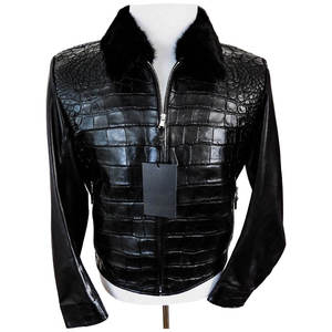 Latest Wholesale <b>Men</b> Genuine Leather Canvas Breathable Eco-Friendly Winter Waterproof <b>Long</b> Sleeve Quick Dry Stand Collar <b>Jacket</b> - Product Image 1