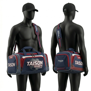 Bolsa Deportiva de Fútbol para Hombre de Tela Oxford 900D de Primera Calidad, Diseño de Paneles en Negro, Verde Azulado y Amarillo, Logotipo Personalizado Impreso, Bolsa de Viaje para Gimnasio - Product Image 4