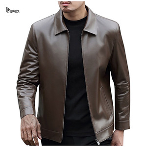 Relevo Unisex Leather Jacket Moto Stand Collar Biker Style Regular Fit Streetwear Zipper Closure Jacket - Product Image 2