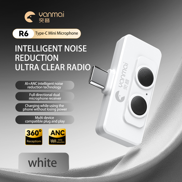 Wireless Microphone with Noise Reduction Real Time Audio Transmission Clip on Mini Speaker for Live Streaming  Smartphone