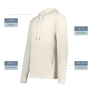 High Quality Logo Thicker Double Layer Blank Polyester/Cotton Waterproof Breathable Fleece Oversized Pullover Hoodie for <b>Men</b> - Product Image 6