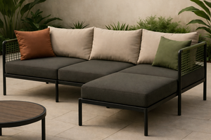 Sofá Moderno para Exteriores con Estructura de Aluminio, Cama de Patio Acolchada, Asientos para Jardín - Product Image 2