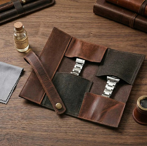 Hochwertige Leder-Uhrenrolle mit Fächern, luxuriöses Sammler-Reiseetui, Leder-Uhrenrolle zum Verkauf zum Großhandelspreis. - Product Image 5