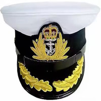 Casquette à visière de la Royal Navy britannique fabriquée en usine, OEM, avec logo en relief, design élégant, 100% coton, large bord, toutes saisons
