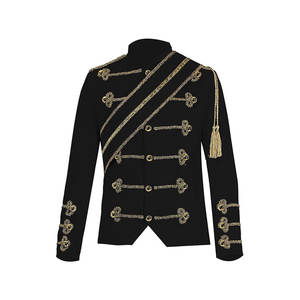 Veste Napoléon sur mesure de haute qualité en patchwork français avec double fermeture éclair et boutons décoratifs - Product Image 3