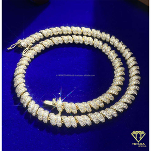Elegant 925 <b>Sterling</b> <b>Silver</b> Moissanite Diamond Tennis Necklace Luxury Iced Out <b>Chain</b> For Fashion Forward <b>Men</b> And Women - Product Image 3