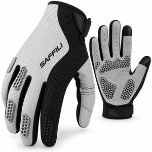 Guanti da Corsa SAFFILI con Touchscreen, Guanti da Ciclismo a Dita Intere, Nero e Bianco, Unisex, Estivi - Product Image 2