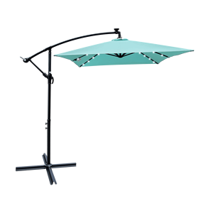 Rettangolo 2x3M Patio esterno ombrello solare LED illuminata parasole 6 costole impermeabile a manovella per giardino ponte cortile - Product Image 3