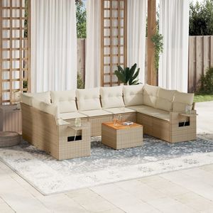 Set divano da giardino in Poly Rattan Beige pieghevole medio - Product Image 1
