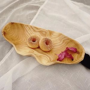 Elegante Bandeja de Madera Maciza de Estilo Vintage, 1 Pieza, para Frutas, Bocadillos y Llaves, Bandeja Decorativa para Cocina y Comedor - Product Image 1