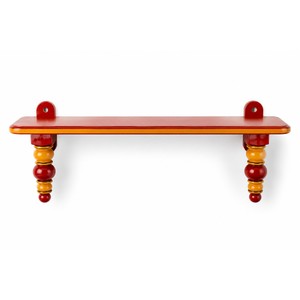Étagère murale traditionnelle en bois laqué artisanal à un seul niveau pour salon - Décoration d'intérieur en gros - Product Image 1