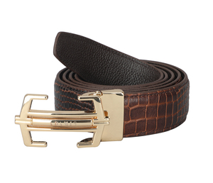 Ceinture pour homme en cuir véritable, ceinture pour homme 3,8 cm, boucle à ardillon, simple et décontractée - Product Image 1