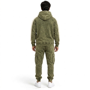 Conjunto Deportivo para Hombre con Efecto Desgastado, Sudadera y Pantalones de Primera Calidad, Material de Algodón, Tacto Suave, Silueta Relajada, Estilo Vintage - Product Image 2