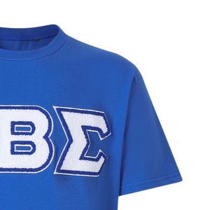 T-shirt Premium en Chenille Bleue avec Lettres Phi Beta Sigma pour Hommes – Coupe Confortable, Tissu de Qualité Supérieure, Vêtement de Fraternité Grecque, Tenue Décontractée - Product Image 5